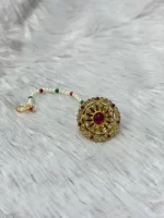 Traditional Floral Rakhdi with Pink Stones
