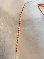 Royal Red Stone Pearl Mehri with Dori - Image 2