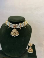 Premium White Pearl Set with Stone Detailing - Image 2