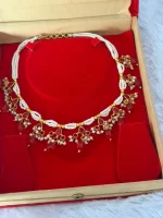 Premium Heavy Chiddh Red Kundan Set without Earrings - Image 2