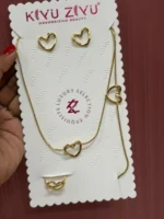 Anittarnish Heart Chain, Earring, Ring Combo Card