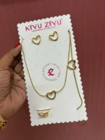 Anittarnish Heart Chain, Earring, Ring Combo Card - Image 2