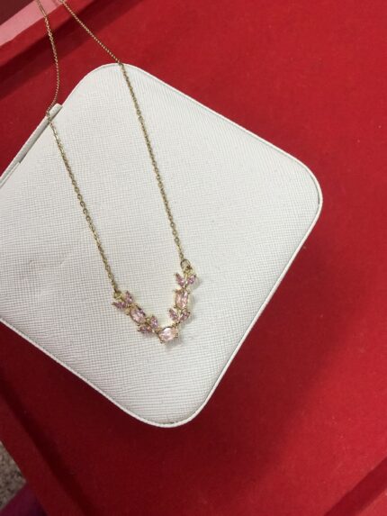 Anti tarnish pink tulip chain