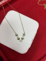 Anti tarnish tulip white green chain - Image 2